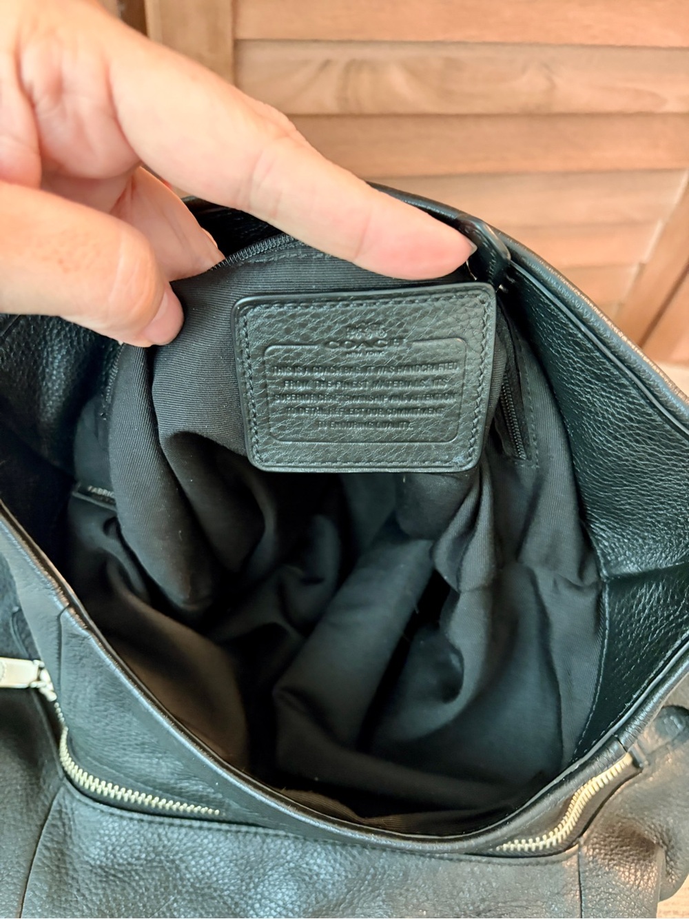 Coach Madison Phoebe Shoulder Hobo Bag Black Pebbled Leather EUC - Picture 7 of 12